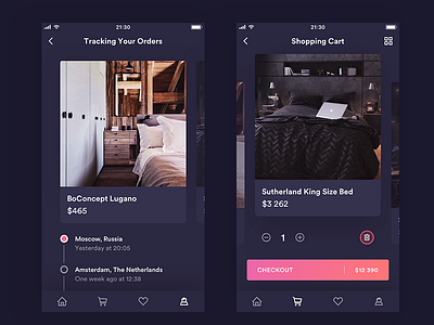 Shopping Cart and Tracking app cart dark ios ipad iphone shopping tracking