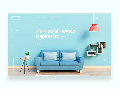 Landing page for design company - Daily UI Challenge 11/365 clean furniture interaction design interior design ixda ui ui design user experience user interface ux ux design web design