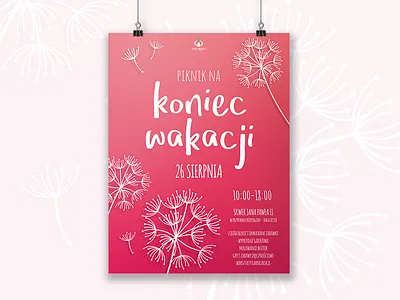 End of the Summer Fair blowball dandelion gradient pink poster summer