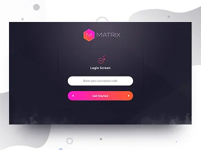 Matrix - Login Screen app application dashboard dth login screen smart tv