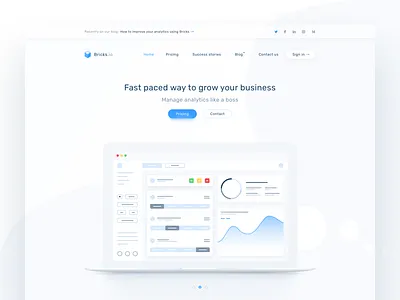 📊 Bricks.io landing page bright chart illustration landing light page site statistics web