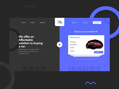 Project Drk - 003 (Car Dealership) blue car clean dark design minimal new power powerful project ui ux