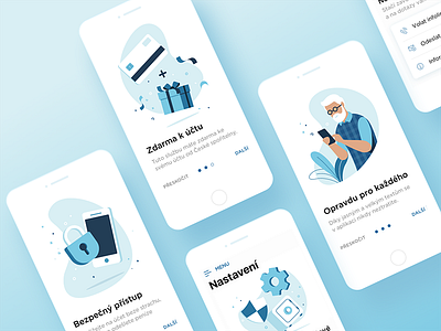 Erste Mobile Bank - Walkthrough app bank blue erste financial illustration ios mobile mobile app ui ux walkthrough