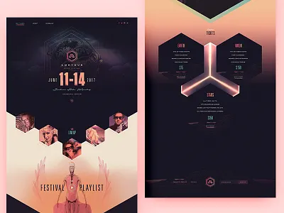 Contour Music Festival 1980 1980s 80s contour festival music neon retro web web design