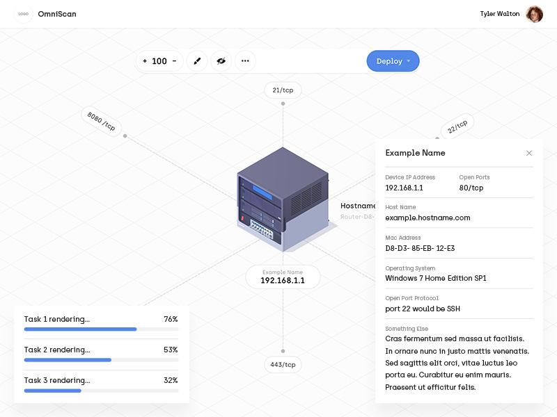Example of OmniScan - Internet security scanning tool