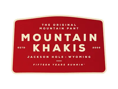 MK Badge anniversary badge draplin forest mountain patch red trees type typography