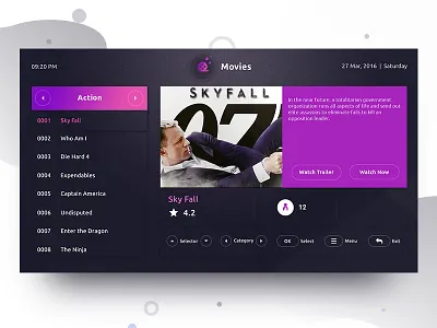 Movie Section Design dth interaction program settings television ui