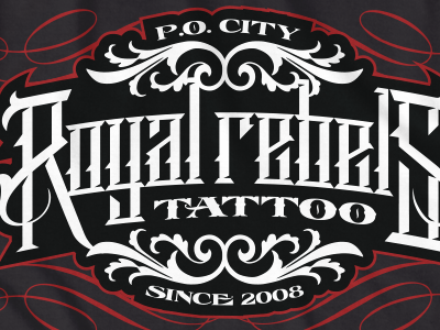 Royal Rebels Tattoo - tshirt design lettering tshirt