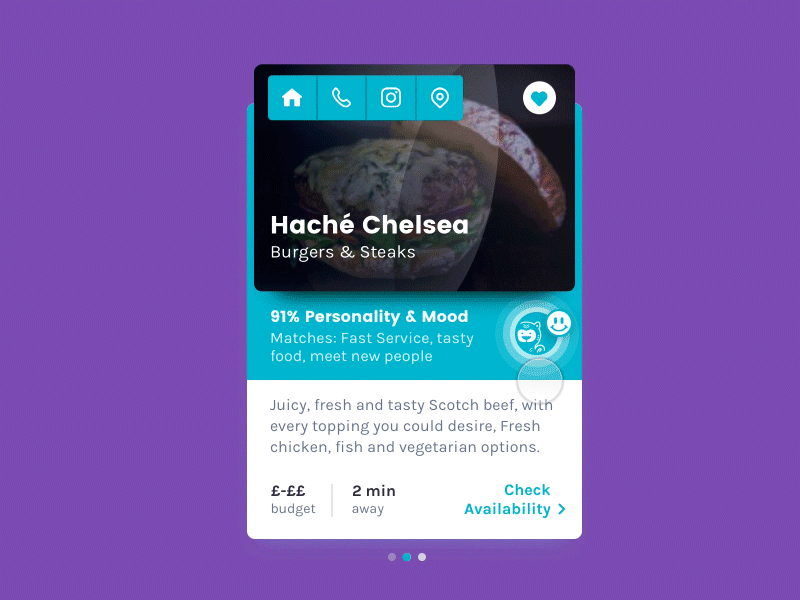 Card Swipe Detail animation card location mobile swipe ui