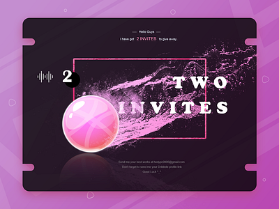 2 invites dribbble invitation