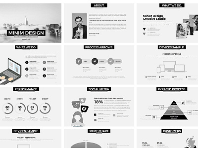 MiniM PowerPoint business clean corporate creative elegant infographic marketing modern portfolio powerpoint simple template