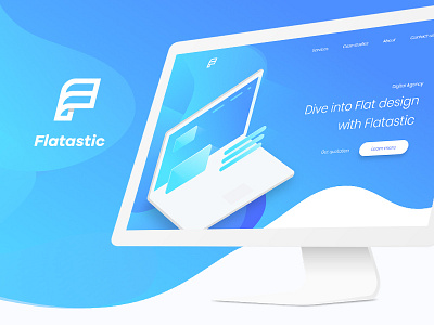 Flatastic Landing page Behance app design app landing ui behance landing page ui design ui trend web design