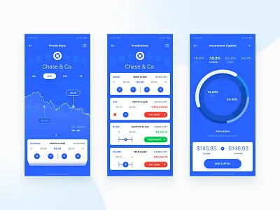 Predictions & Capital Risk app dashboard email finance financial flat ios mobile robo advisor statistics ui