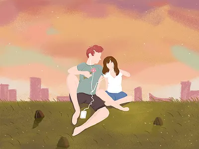 In the evening illustrations