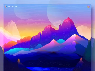 Wallpaper color illustration gradient illustration mountain nature planet rock sky wallpaper
