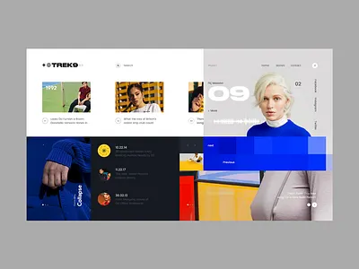 TREK9 blue gradient graphic design minimalistic select ui ux web design white