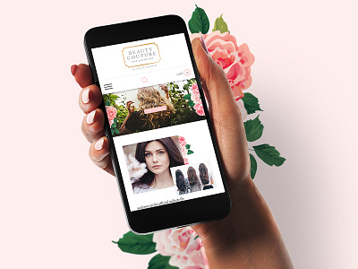 Beauty Couture Hair Ecommerce ecommerce feminine homepage mobile pink store theme website