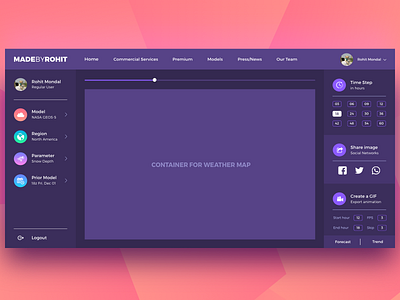 Weather Data Dashboard - Night Mode app chart clean colors dashboard design graph landing management minimal presentation weather