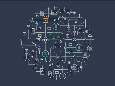 Cryptocurrency Ecosystem bitcoin cryptocurrency decentralized ecosystem icons illustration landing ui