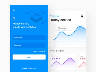 💨 GA Dashboard Mobile analytics android chart dashboard design google graph illustration ios mobile statistics ui