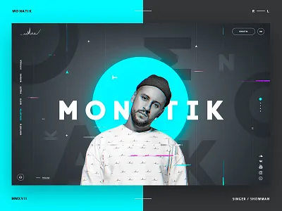 Singer's website Monatik for redlab.bz agency clear concept design desktop layout minimal promo typography ui ux website