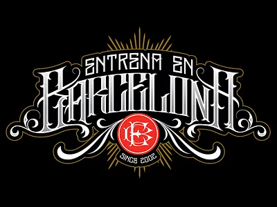 Entrena En Barcelona custom lettering logo