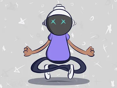 Astroboy astronaut cartoon character draw illustration meditation tech yoga
