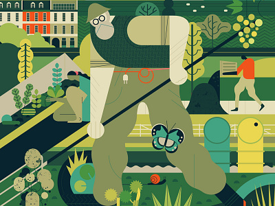 Permaculture butterfly character digital future garden illustration nature permaculture plants vegetables