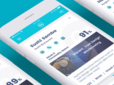 Venue Card Carousel app card clean location mobile restaurant ui