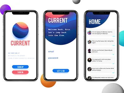 Current app chat current interface iphone mobile news social media ui user ux x