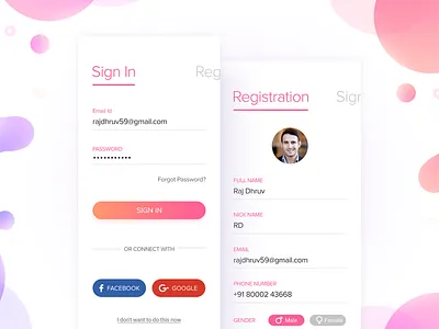 Latest Login & Register Screens colors from interface iphonex login mobile register registration sign in sign up ui ux