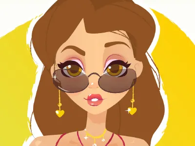 Kiss Kiss game banner banner game girl illustration kiss like luxury