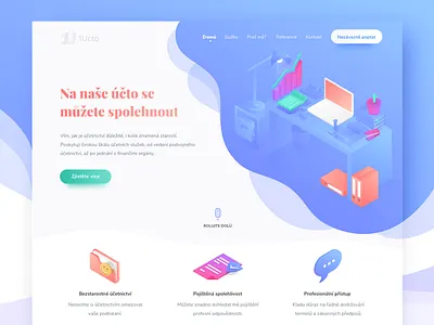 1Ucto Landing Page | Accountancy accountancy benda design dribbble filipbenda gradient interface invite ios landing landingpage ux