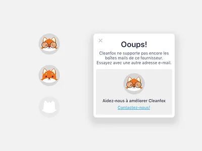Foxy and Modale cleanfox fox foxy illustration modale popup