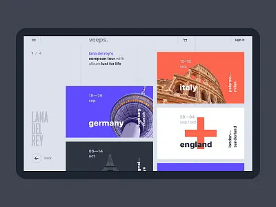 veeps. inner .. . . bright clean dark design e commerce ios profile promo typography ui ux web website