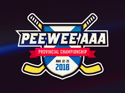 PeeWee AAA Provincial Championship 2018 brand crest hockey logo modern province sport sports team typography