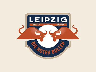 Die Roten Bullen 🇩🇪 badge bull crest football german icon illustration logo red bull retro soccer texture