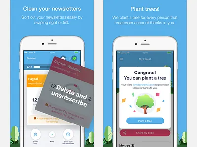 AppStore Cleanfox Previews card cleanfox email ios newsletters tinder tree