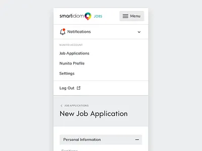 Mobile Menu accordion form input menu mobile responsive ui design