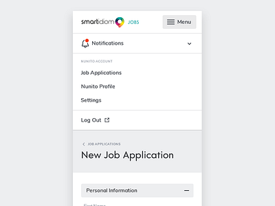 Mobile Menu accordion form input menu mobile responsive ui design