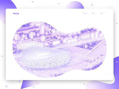 Beijing 3d illustration interface ios landing page layout low poly mobile register ui ux web