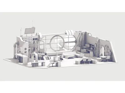 Room WIP 3d c4d computers future futuristic industrial model render room sci fi space walls