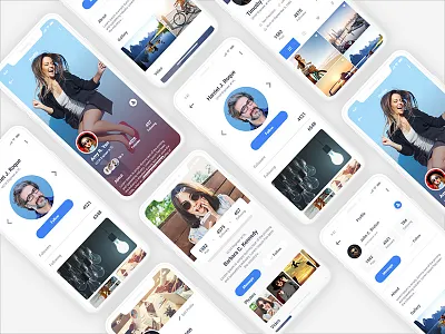 Multipurpose UI Kit Profile Screens clean design iphone x mockup modern multipurpose profile ui ui kit ux