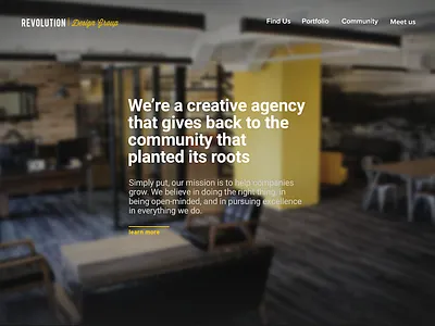 Revolution Design Group: Home Page Redesign blur font guassian minimal page redesign web yellow