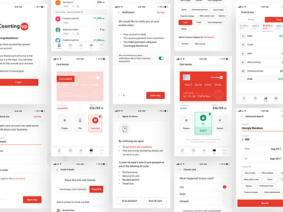 Countingup banking app screens accounting animation banking countingup credit card freeze graph onboarding reports ui animation ui interaction
