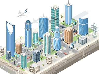 Jeddah City - Saudi Arabia (IoT) branding dan kindley infrastructure internet of everything internet of things iot isometric illustration jeddah city saudi arabia smart city smart technology visual language