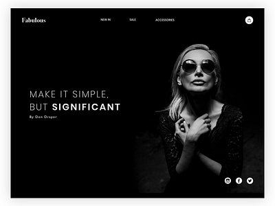 Fabulous Landing Page black clothing e commerece fashion landing page online shopping trend ui uidesign ux webdesign website