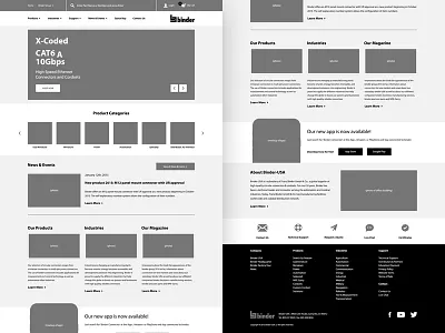 Binder — Home Page Wireframe desktop ui user interface ux website wire wireframe