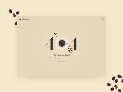 Daily UI Challenge #008 - 404 Page 008 404 card coffee daily ui challange error ui ux web