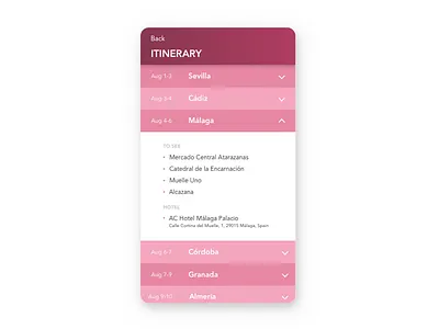 Daily UI #079 - Itinerary 079 daily ui itinerary spain